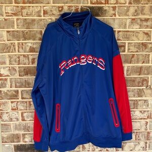 Cooperstown Collection Rangers Full Zip Light Weight Plus Size Jacket